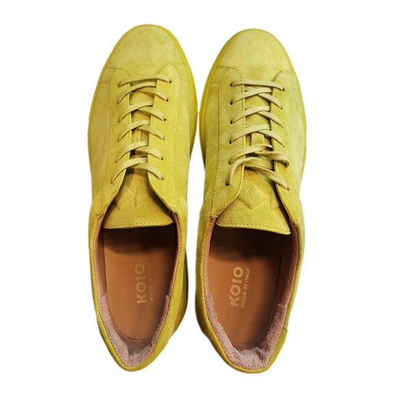 KOIO | Chartreuse Suede Low Top Sneakers in Size EU 44 / US 11.5 - Picture 5 of 7